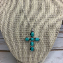 Load image into Gallery viewer, Sale! TURQUOISE Cross Pendant Necklace