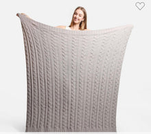Load image into Gallery viewer, Sale! Cozy Braided Cable Knit Blanket Grey - 60x50