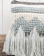 Load image into Gallery viewer, Sage/Cream Fringe Clutch