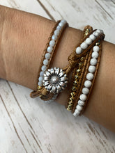 Load image into Gallery viewer, Brown/White Druzy Wrap Bracelet