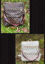 Load image into Gallery viewer, White Checked Guitar Strap Backpack
