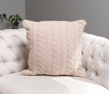 Load image into Gallery viewer, Sale! Cozy Braided Beige Cable Knit Pillow Cover (pillow not included) 18x18