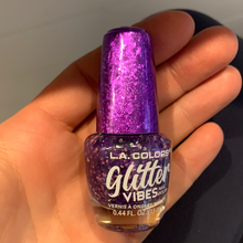 Load image into Gallery viewer, Purple-Razzi Glitter Vibes LA Color Polish