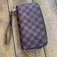 Load image into Gallery viewer, Brown Checked Inspired Wallet / Wristlet
