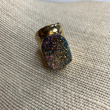 Load image into Gallery viewer, Sale! Purple Rainbow Druzy Ring