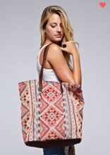 Load image into Gallery viewer, Brown Beaded Multi Colored Tote