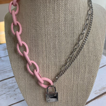 Load image into Gallery viewer, Sale! Pink/Silver Chain Necklace