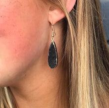 Load image into Gallery viewer, Kinsley Druzy Collection - Gold Raven Drop Earrings