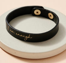 Load image into Gallery viewer, Leather Bracelet “I am enough”