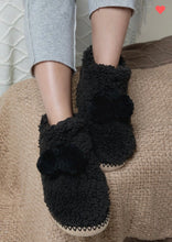Load image into Gallery viewer, Black Fuzzy Slippers - SALE!
