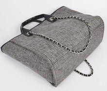 Load image into Gallery viewer, Black Simple Daily Chain Strap Tote