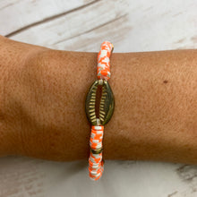 Load image into Gallery viewer, Sale! Orange Rubber Shell Bracelet