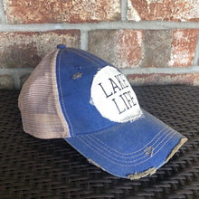 Load image into Gallery viewer, Sale! Lake Life - Blue Distressed Cap Hat