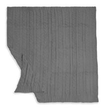 Load image into Gallery viewer, Cozy Braided Cable Knit Blanket Charcoal - 60x50